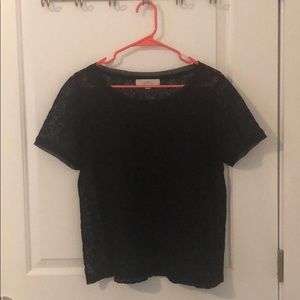 Sheer, lace black tee